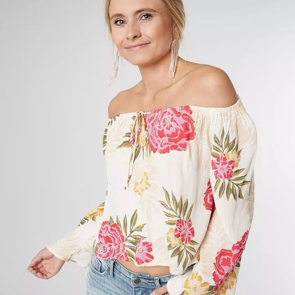 Billabong Tops - Billabong Light It Up Off Shoulder Blouse Size Small
